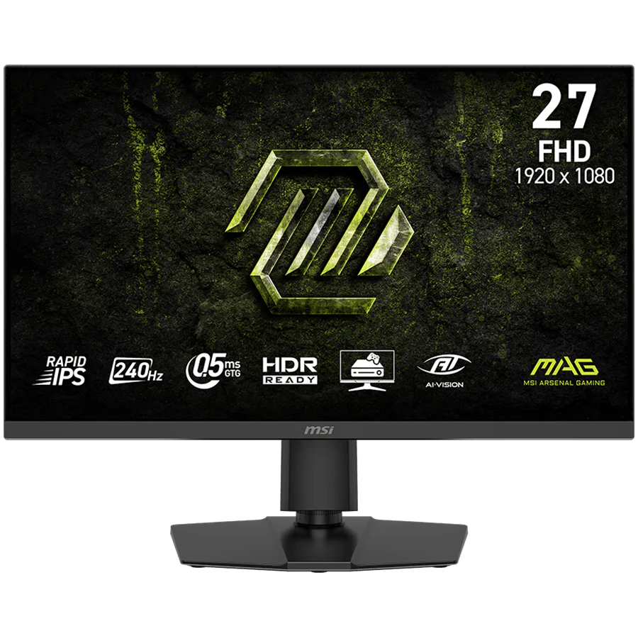 MSI MAG 272PF X24 Gaming Monitor, 27" 240Hz, FHD (1920x1080) 16:9, Rapid IPS, 0.5ms, 300nits, 1000:1, 178/178, AMD FreeSync Premium, HDR Ready, Adjustable stand, Speakers, 1x DP, 2x HDMI, 1x Headphone out, 3Y Warranty