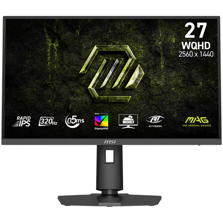 MSI MAG 274QPF X32 Gaming Monitor, 27" 320Hz, WQHD (2560x1440) 16:9, Rapid IPS, 0.5ms, 300nits, 1000:1, 178/178, G-SYNC Compatible, AMD FreeSync Premium, DisplayHDR 400, Adjustable stand, 1x DP, 2x HDMI, 1x Headphone out, 3Y Warranty