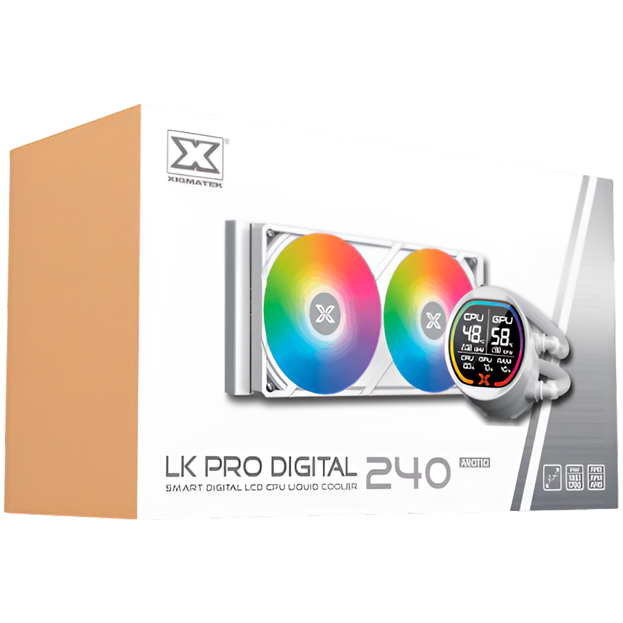 LK Pro 240 Digital Arctic EN47435 (WH AIO,Digital LCD Pump & 240mm PWM Fan,Mini ARGB Controller,Intel & AMD & 20xx)